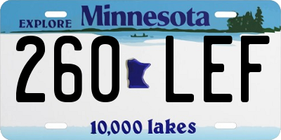 MN license plate 260LEF
