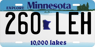 MN license plate 260LEH