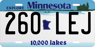 MN license plate 260LEJ