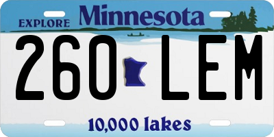 MN license plate 260LEM