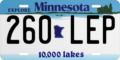 MN license plate 260LEP