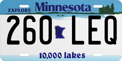 MN license plate 260LEQ