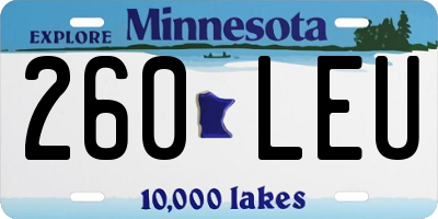 MN license plate 260LEU