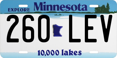 MN license plate 260LEV