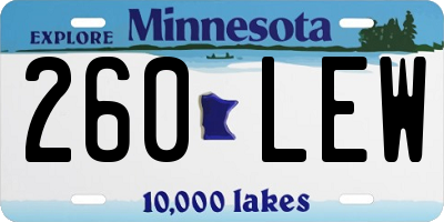 MN license plate 260LEW