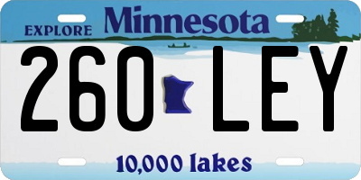 MN license plate 260LEY