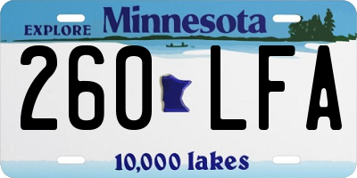 MN license plate 260LFA
