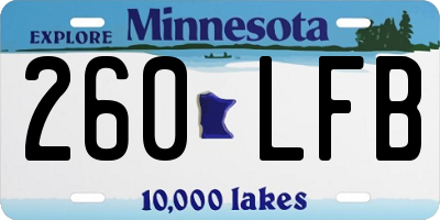 MN license plate 260LFB