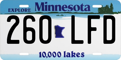 MN license plate 260LFD
