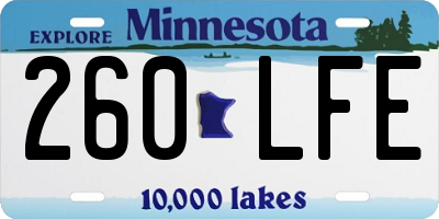 MN license plate 260LFE