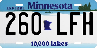 MN license plate 260LFH