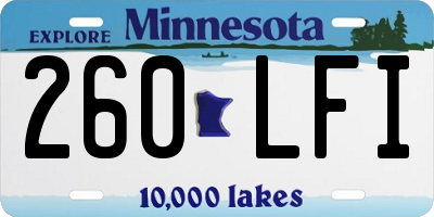 MN license plate 260LFI