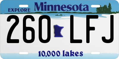 MN license plate 260LFJ