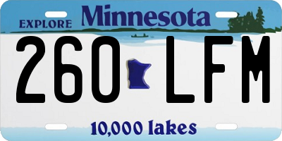 MN license plate 260LFM