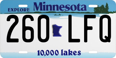 MN license plate 260LFQ