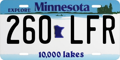 MN license plate 260LFR