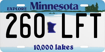 MN license plate 260LFT