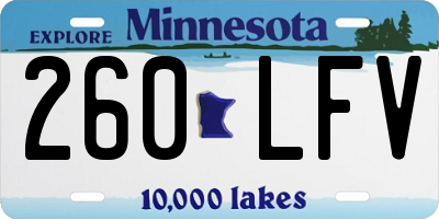 MN license plate 260LFV