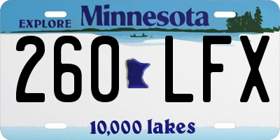 MN license plate 260LFX