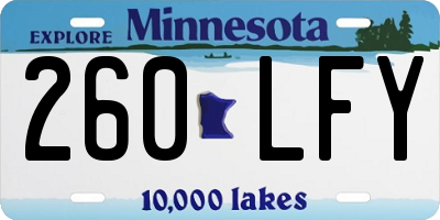MN license plate 260LFY