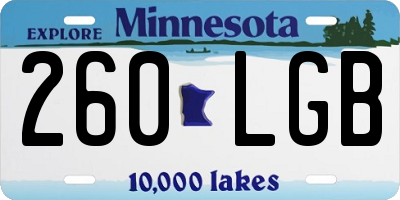 MN license plate 260LGB