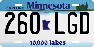 MN license plate 260LGD