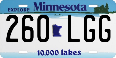 MN license plate 260LGG