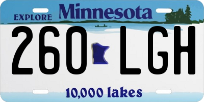 MN license plate 260LGH