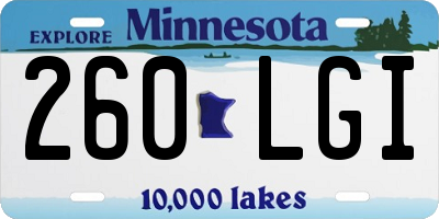 MN license plate 260LGI