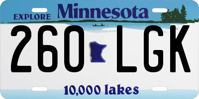 MN license plate 260LGK