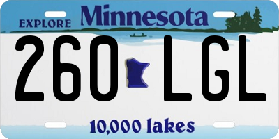 MN license plate 260LGL