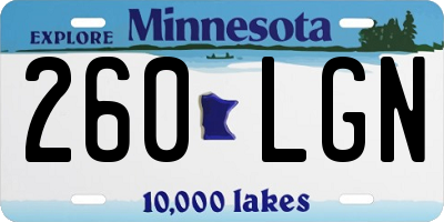 MN license plate 260LGN