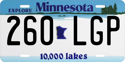 MN license plate 260LGP