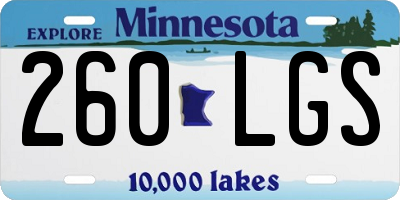 MN license plate 260LGS