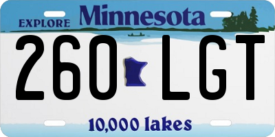 MN license plate 260LGT