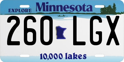MN license plate 260LGX