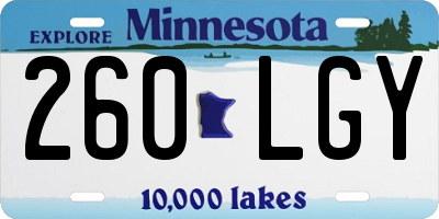 MN license plate 260LGY