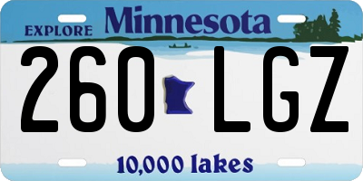 MN license plate 260LGZ