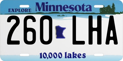 MN license plate 260LHA