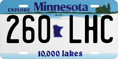 MN license plate 260LHC