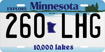 MN license plate 260LHG