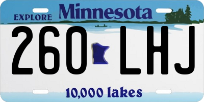 MN license plate 260LHJ