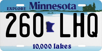 MN license plate 260LHQ