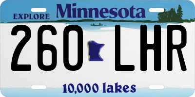 MN license plate 260LHR