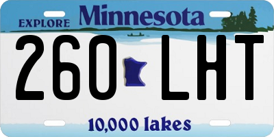 MN license plate 260LHT