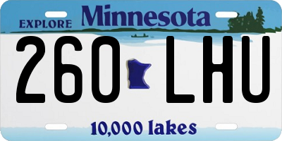 MN license plate 260LHU