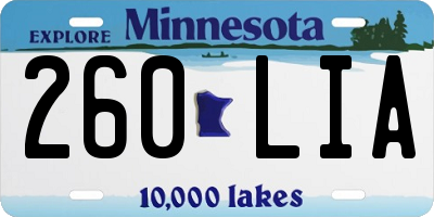 MN license plate 260LIA