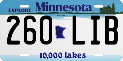 MN license plate 260LIB