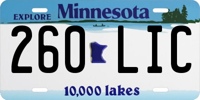 MN license plate 260LIC