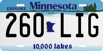 MN license plate 260LIG